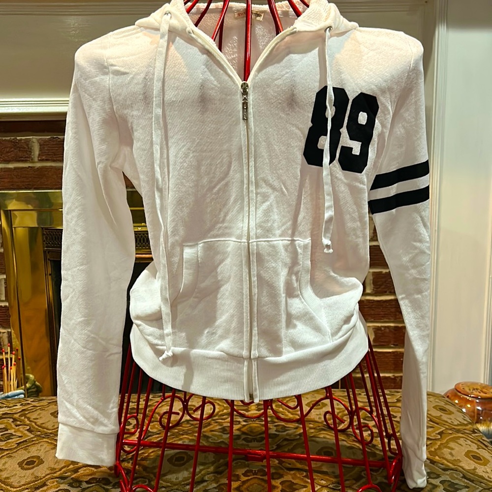 Zenana Outfitters White Zip Hoodie